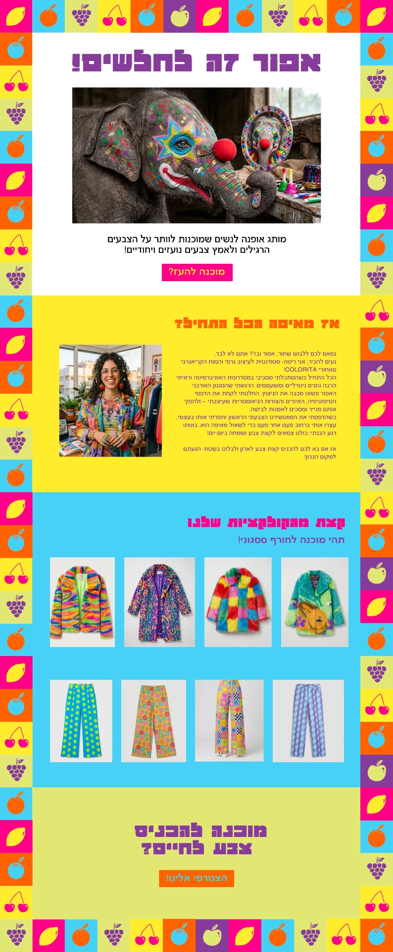 דף הנחיתה המלא של COLORITA