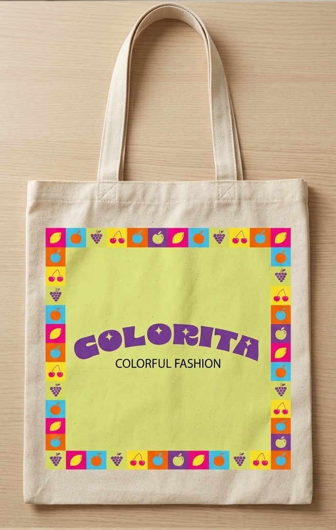 מוקאפ תיק בד של COLORITA
