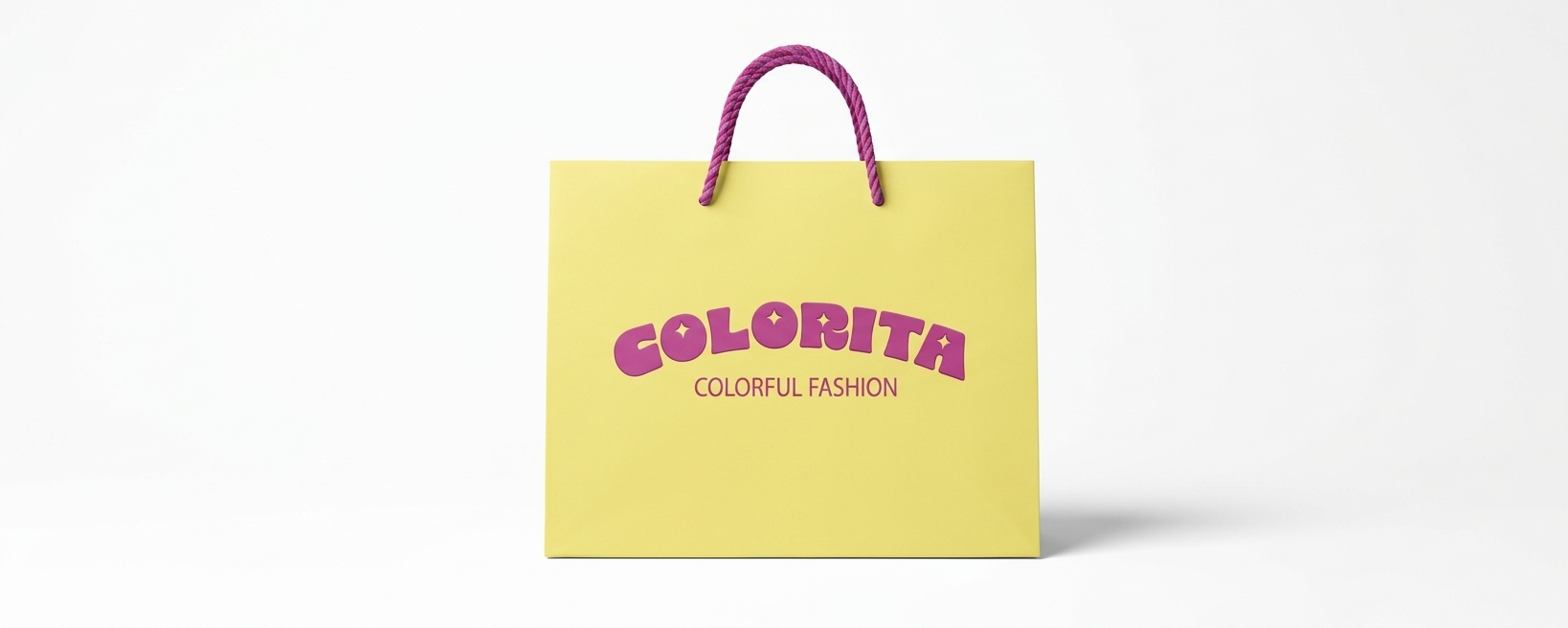 מוקאפ שקית צהובה של COLORITA