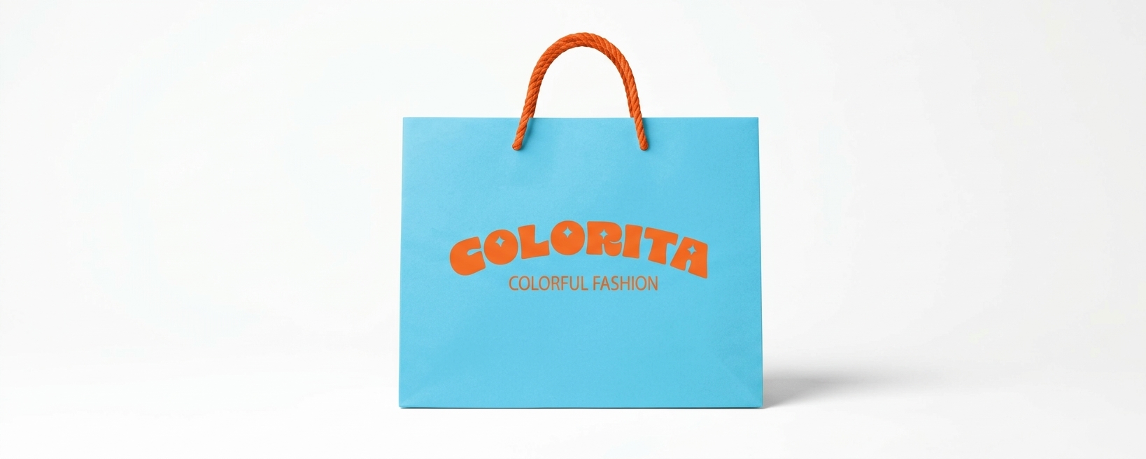 מוקאפ שקית כחולה של COLORITA