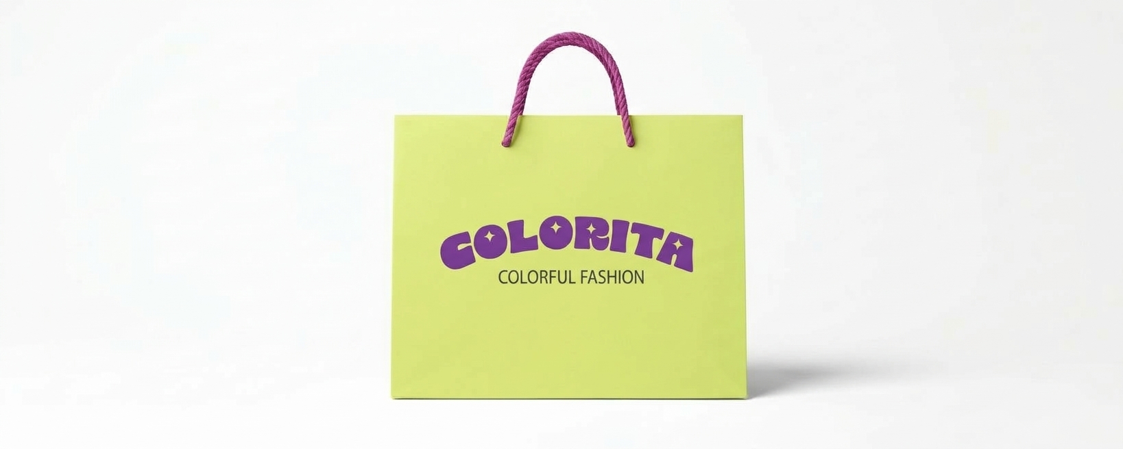 מוקאפ שקית ירוקה של COLORITA